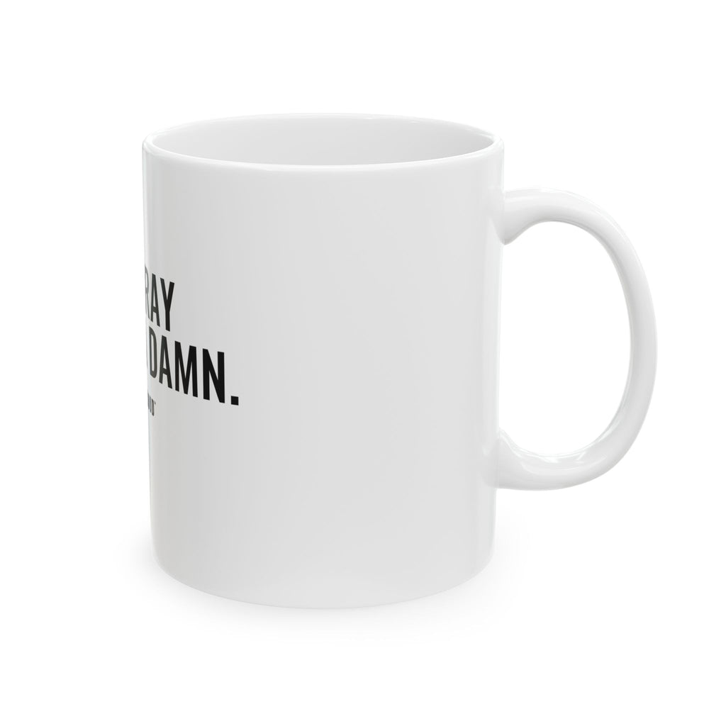 Too Gray to Give a Damn White Mug — Gray Out Loud
