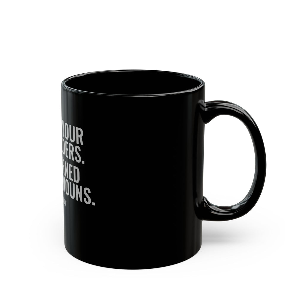 Respect Your Queer Elders Black Mug — Gray Out Loud