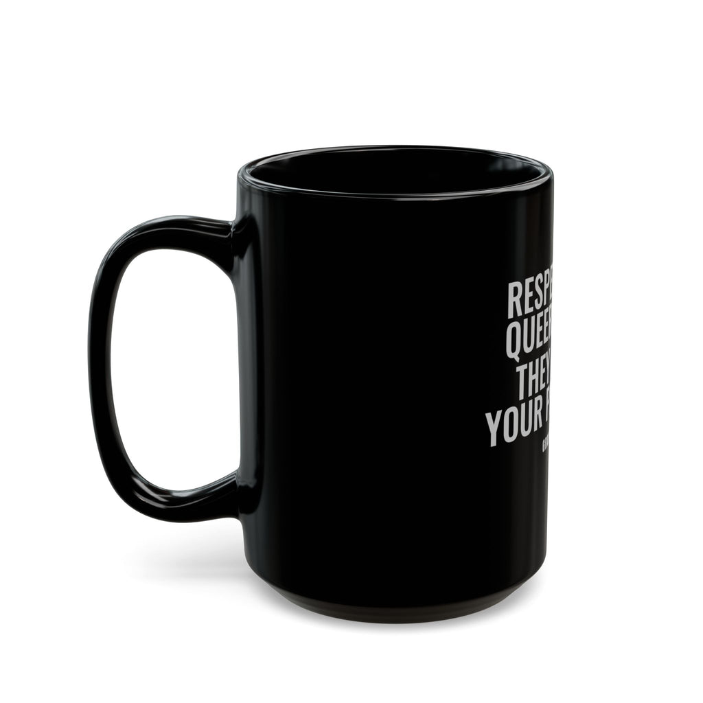 Respect Your Queer Elders Black Mug — Gray Out Loud