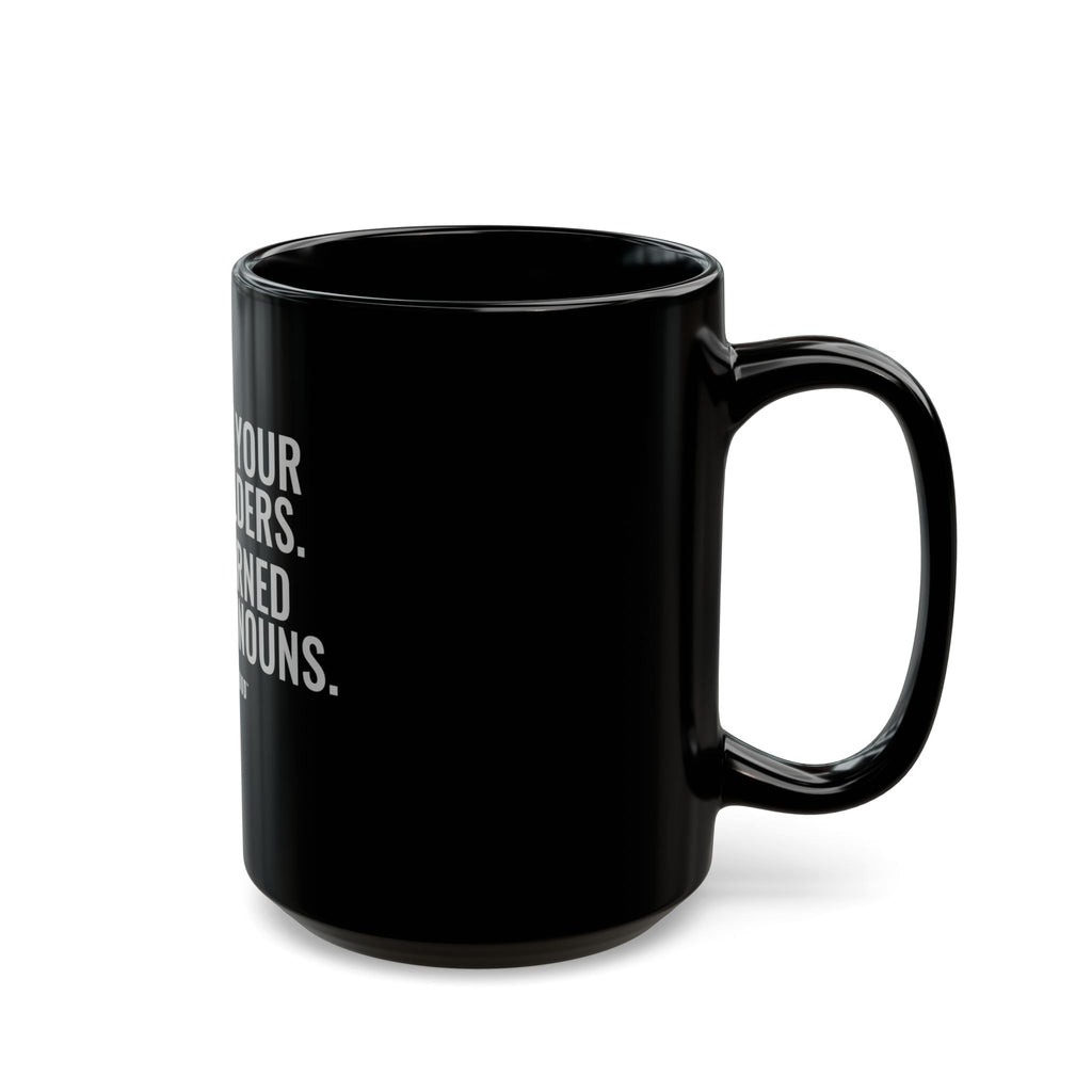 Respect Your Queer Elders Black Mug — Gray Out Loud