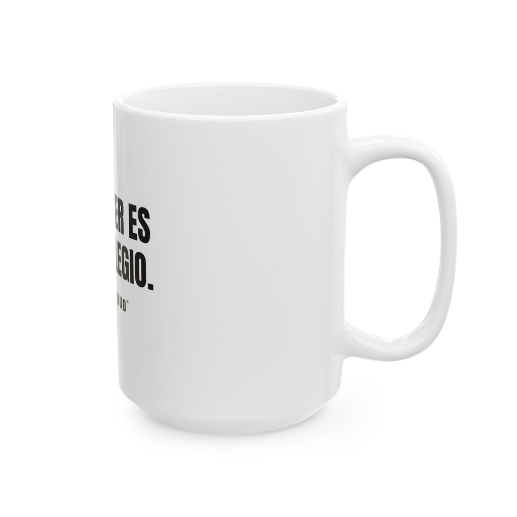 Envejecer Es un Privilegio White Mug — Gray Out Loud (Spanish)